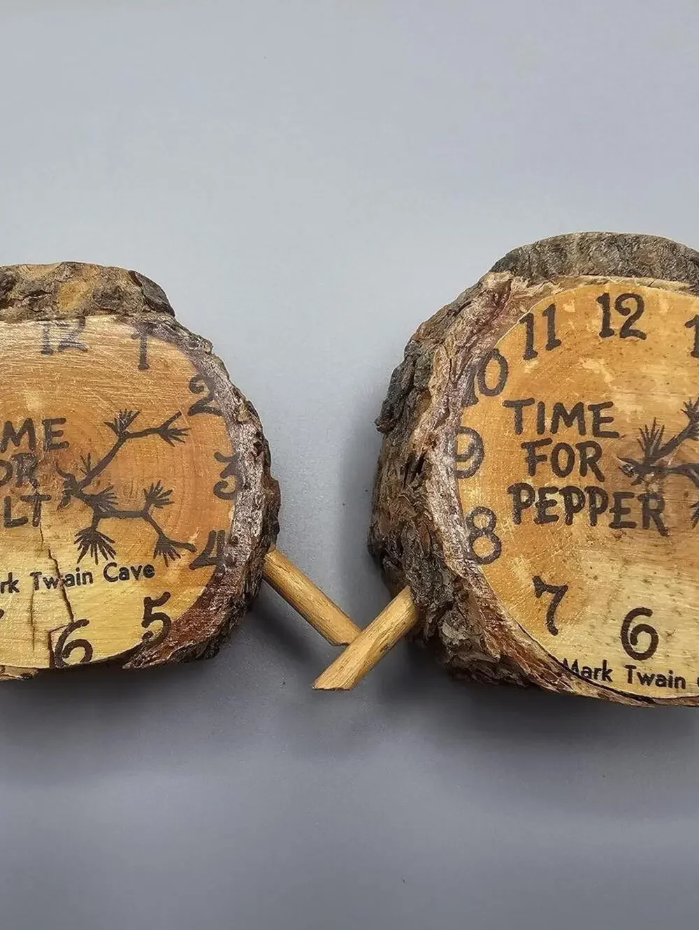 Rustic Wood Log Salt and Pepper Shakers Set